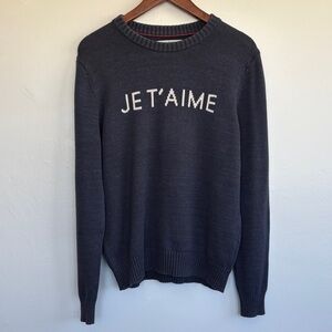Trovata Birds of Paradis Je T’Aime Cotton Crewneck Sweater Small